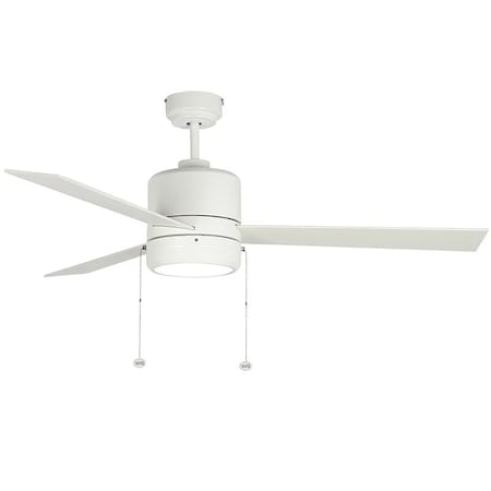 Westgate 52in White Finish 3-Blade Ceiling Fan & Light, 20W, 3000K/4000K/5000K WFL-115-PC-3B-52-MCT-WH-WH